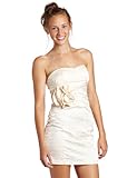 XOXO Juniors Jacquard Strapless Cocktail Dress, White, 3