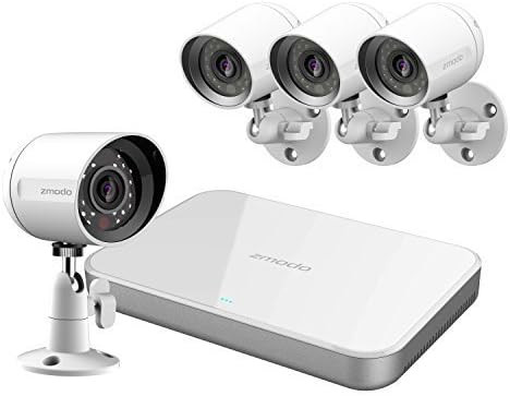 Zmodo ZM-SS7CD8D4-S-1TB Mini 4CH 720P Smart PoE NVR Security System with 4 Outdoor IP Cameras and 1TB Hard Drive by Zmodo Technology Corporation