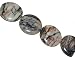 Black webbed jasper beads coin, 30x30mm, sold per 16-inch strand