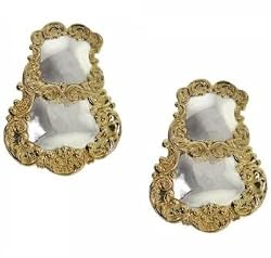 Dangling Drop Earrings Crafted in 14K Yellow Gold & Sterling Silver