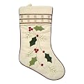 - Holly Stocking With Applique - 20