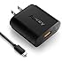 Aukey PA-U28 Qualcomm Certified 18W Single Port USB Turbo Wall Charger with 3.3ft Quick Charge USB Cable for Android Smartphones, Black