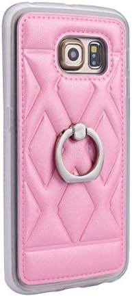 Galaxy S6 Edge Plus Case, BYT Shop TPU Leather Hybrid Back Cover with 360 Degree Rotating Ring Holder for Samsung Galaxy S6 Edge+ (Pink)