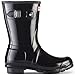 Hunter Women's Boots Original Short Gloss Snow Rain Boots Water Boots Unisex - Black - 7