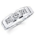 14K White Gold Men's Diamond Wedding Band Ring (0.25 ctw., GH Color, SI Clarity)