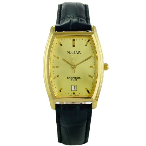 Pulsar Mens PXH314X Leather Strap Watch