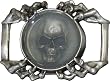 Mens Gripped Clear Resin Skull Metal Belt Buckle