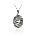 Sterling Silver Filigree Marcasite & Genuine title=