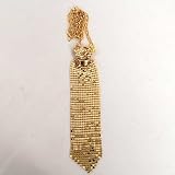 Necktie Tie Shaped Necklace Chain Pendant Gold