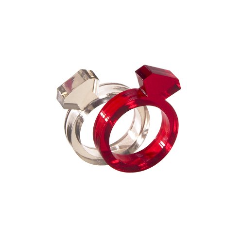 Click here to buy Acrylic Silhouette Rings Set of 2 - Ivory Black by Charles & Marie, Inc.