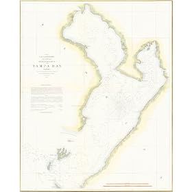 U.S. Coast Survey by Bache 1855 Antique Map of Tampa Bay, FL - $699