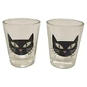 Hipster's Choice Cool Black Cat Shot Glasses - Set of Two