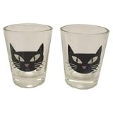 Hipster's Choice Cool Black Cat Shot Glasses - Set of Two