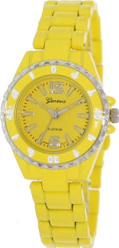 Geneva Platinum Women's 2855.Silver.Yellow Yellow Metal Quartz Watch with Yellow Dial