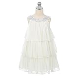 Sweet Kids Toddler Little Girl Cream Tiered Sequined Party Dress 2T-12