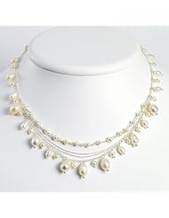 Sterling Silver White Cultured Pearl Necklace - 16 Inch