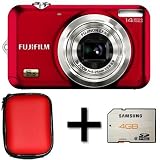 Fujifilm FinePix JX530 Red + 4gb Memory + Case (14MP, 5x Optical Zoom) 2.7 inch LCD