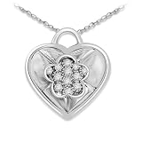 0.18 Ct Round Cut Diamond Heart Pendant By Verragio 18k White Gold