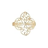 18kt Gold over Sterling Silver Clover Filagree Ring Size 9