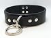 Heavy-Duty Black Leather Bondage BDSM Collar with Leash - Size Medium