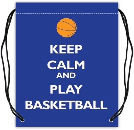 Keep Calm Carrying Drawstring Backpack Bag String Sack Cinch Bag for Sports for Traveling Twin Sides Printed Durable Lightweight Nylon Double Layer