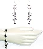Bracelet and Earring Set Sterling Silver and Amethyst Gemstones Jewelry 23 Grams