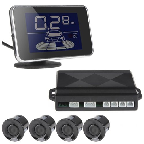 ePathChinaÂ® Mini LED Display 4 Sensors Kit Dual CPU Car/Truck/Vehicle Reversing Parking Sensor/Backup Sensor/Reversing Sensors System Radar Buzzer System,Periodic Buzzer Alarm, LED Rader,Three Stage Bi-Bi Sound Alarm System - Black Color