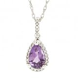 0.89 Carat 14KWG Amethyst Stud Pendant