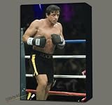 ROCKY BALBOA STALLONE MIXED MEDIA ORIGINAL ACYRLIC/OIL EMBELLISHED PAINTING 18X27