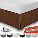 Utopia Bedding Cotton Sateen Bed-Skirt (King, Brown) - 100% Finest Quality Long Staple Fiber - Durable, Comfortable and Abrasion Resistant, Quadruple Pleated, Cotton Blended Platform