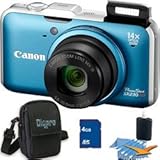 Canon PowerShot SX230 HS Blue Digital Camera 12 MP CMOS Sensor, 14x 28-392m ....