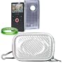 Flip Mino HD 2nd Generation Flip Video TPU Camera Carrying Case Pouch Sleeve-- ( WHITE ) + SMOKE TPU Flip Mino HD 2G Skin + Flip Mino HD 2G Screen Protector + Vangoddy tm, Live*Laugh*Love wrist band!!!
