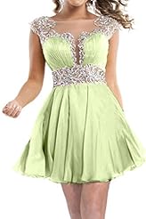 Chiffon Bateau Neck  Homecoming Dress/Prom Dress/Maxi Dress  With Rhinestones