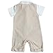 FEESHOW Baby Boys' Short Sleeve Gentleman Romper with Hat 2pcs Outfit Set Size 9-12 Months Khaki