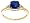 10k Yellow Gold, September Birthstone, Created Ceylon Sapphire and Diamond Ring, Size 7
