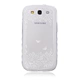 UNEXTATI Galaxy S3 用 ケース 耐衝撃 高品質 TPU ハード カバー 超薄型ケース 全面保護 脱着簡単 クリア 透明 Samsung Galaxy S3カバー Cover (ホワイ