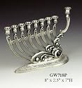 Jerusalem Chanukah Menorah Pewter