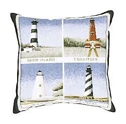 Outer Banks Lighthouses Decorative Accent Throw Pillow 17" x 17"