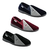 New Mens Dunlop Velour Twin Gusset Slippers Gents Shoes Sizes UK 7 8 9 10 11 12 Genuine Novelty Rubber Sole Mules
