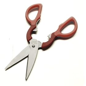 Red Silicone Kitchen Shears With Stainless Steel Blades by Amco
