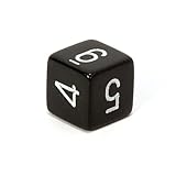 Chessex Opaque 16mm Dice, Black with white d6 with numbers