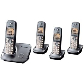 Panasonic KX-TG6614EM Quad Digital Cordless Phone Set - Silver
