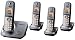 Panasonic KX-TG6614EM Quad Digital Cordless Phone Set - Silver
