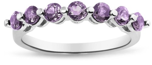 Sterling Silver Amethyst 7-Stone Ring