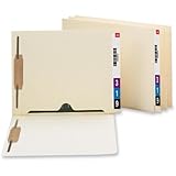 Smead End Tab Fastener File Folder with Full Pocket, Reinforced Straight-Cut Extended Tab, 2 Fasteners, Letter Size, Manila, 50 per Box (34101)