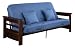 Serta Pinehurst Athens Full Futon Set with Pillows, Espresso/Denim