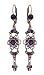 Michal Negrin Flower Earrings with Metal Lace and Purple Swarovski Crystals - Victorian Style, Hypoallergenic Michal Negrin Flower Earrings with Metal Lace and Purple Swarovski Crystals - Victorian Style, Hypoallergenic