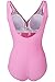HASIDING Women's Solid Surplice One-Piece Swimsuit