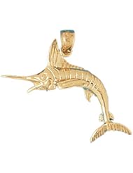 Dazzlers Solid 14k Gold Marlin Trout Fish Charm Pendant Available in three colors from jewelsberry (weights: 3.1 grams only)