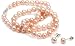 BoBijou Pink near round 6-7mm knotted pearl necklace with sterling silver lobster clasp with matching silver earring studs